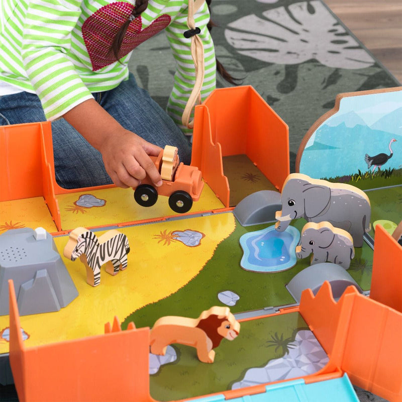 Load image into Gallery viewer, KidKraft Safari Adventure 2-in-1 Playset with Easy Assembly - Perfect for Kids Ages 3-5
