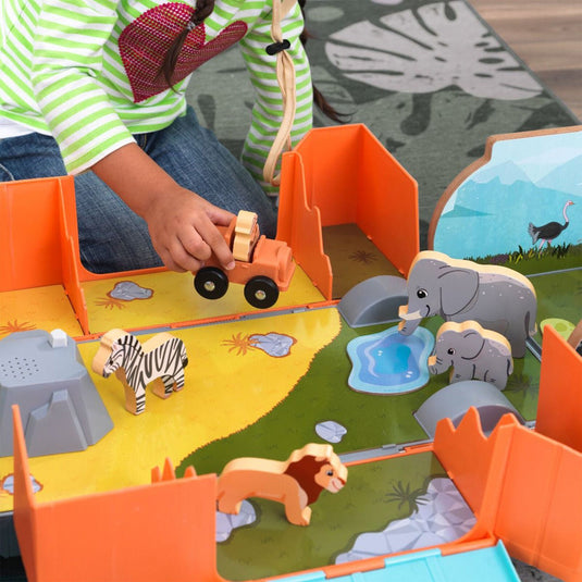 KidKraft Safari Adventure 2-in-1 Playset with Easy Assembly - Perfect for Kids Ages 3-5