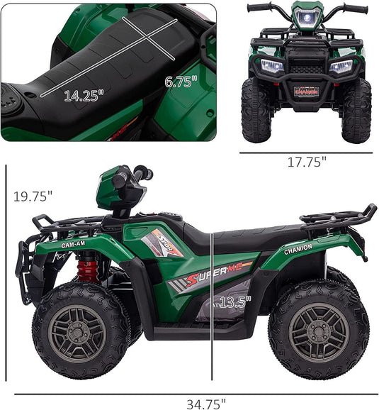 Electric 4-Wheeler Kids Ride on Car with LED Lights and MP3 Player - 12V 40W Battery-Powered ATV for Kids