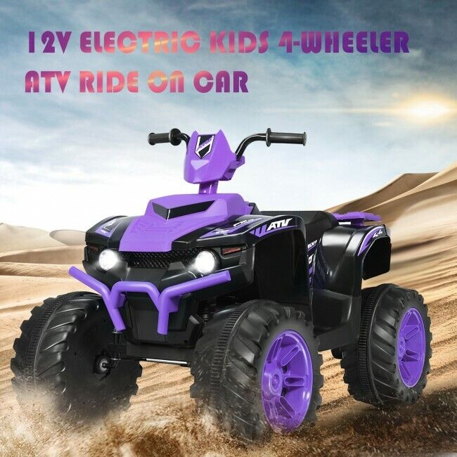 Load image into Gallery viewer, Kids 4-Wheeler ATV Quad Ride On Car with LED Light &amp; Music - Purple
