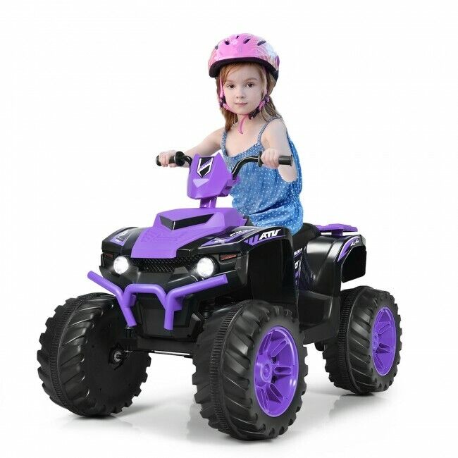 Load image into Gallery viewer, Kids 4-Wheeler ATV Quad Ride On Car with LED Light &amp; Music - Purple
