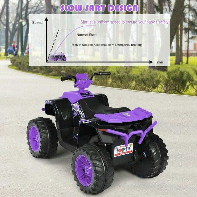 Load image into Gallery viewer, Kids 4-Wheeler ATV Quad Ride On Car with LED Light &amp; Music - Purple
