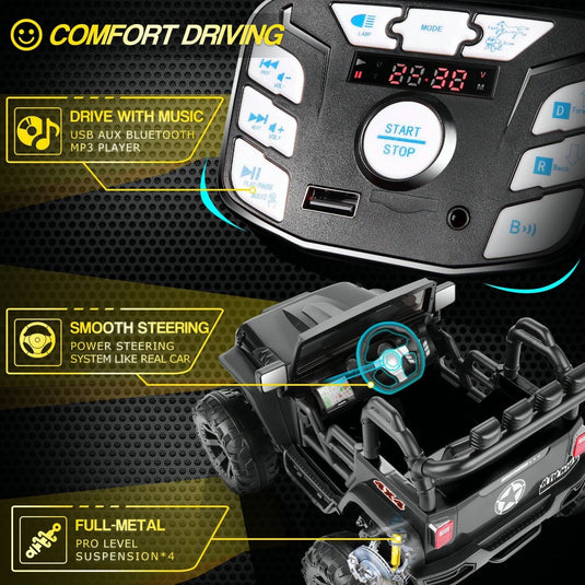 Electric Ride-On Toy Car for Kids with Remote Control and MP3 Player