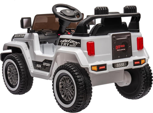 12V Electric Ride On Jeep Toy Car for Kids with Remote Control, Music, and LED Lights - 3 Speed Options