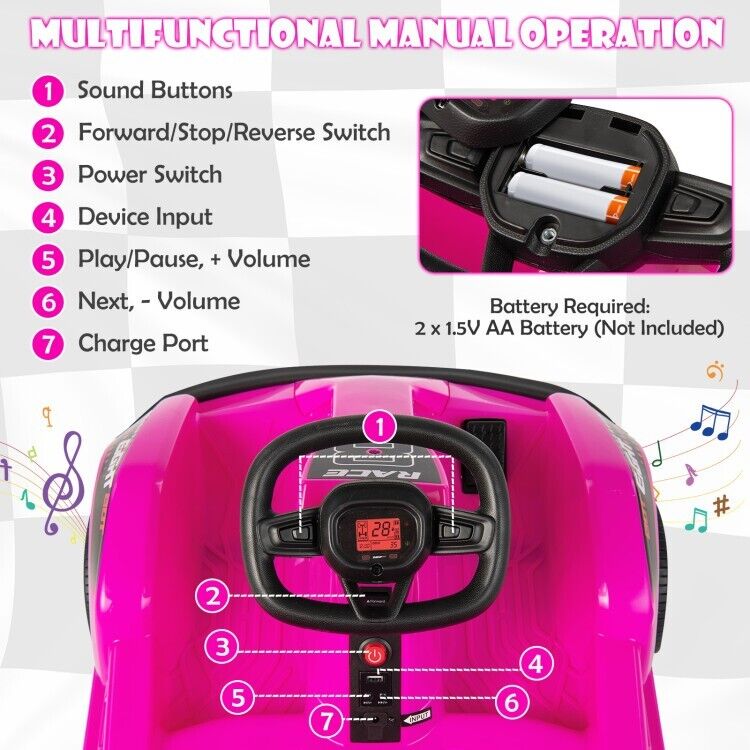 Load image into Gallery viewer, Kid&#39;s Pink 6V Battery Powered Go Kart with Remote Control and Safety Belt
