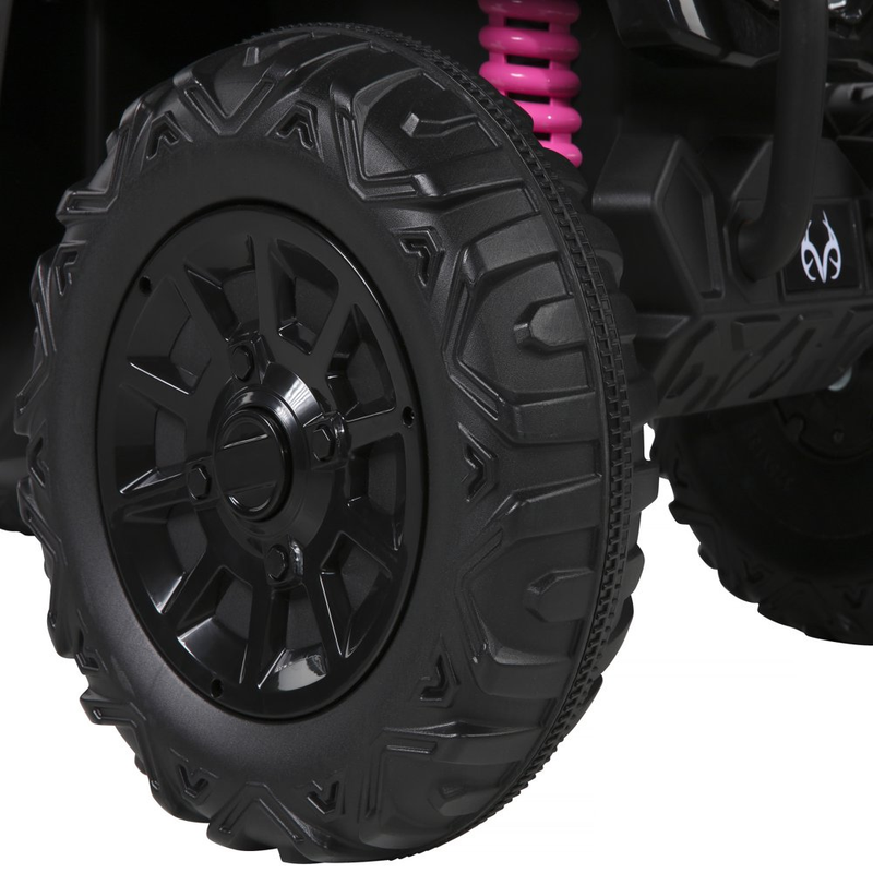 Load image into Gallery viewer, Kids&#39; Pink Camouflage UTV Ride-On Truck with 12V Power and Single Seater Design
