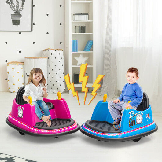 Load image into Gallery viewer, Kid&#39;s Pink Remote-Controlled Bumper Car with Long-Lasting 6V Battery
