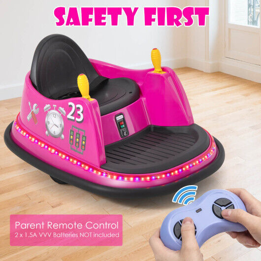 Load image into Gallery viewer, Kid&#39;s Pink Remote-Controlled Bumper Car with Long-Lasting 6V Battery
