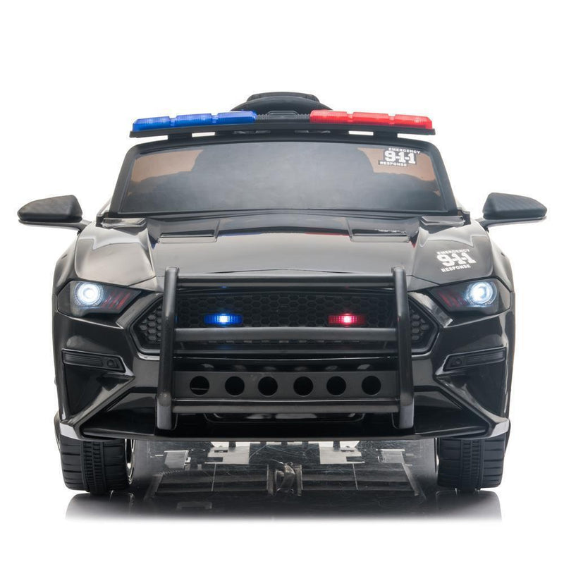 Load image into Gallery viewer, Kids Police SUV Ride-On Car with 2 Speeds, LED Lights, Music, and Parental Control - Black
