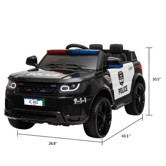 Kids Police SUV Ride-On Car with 3 Speeds, Lights, Music, and Remote Control - Perfect Xmas Gift!