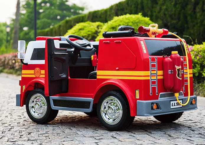Load image into Gallery viewer, Fire Truck Ride On Toy 2 Seater Red W/Fire Hose Function PA System
