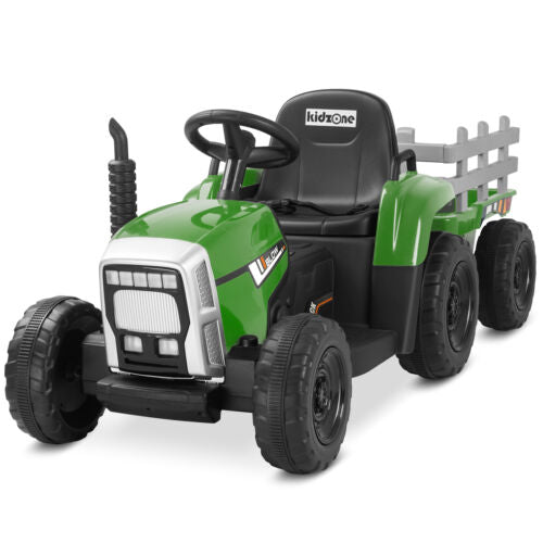 Load image into Gallery viewer, Kidzone 12V Electric Tractor with Trailer Ride-On Toy, Dual Speeds
