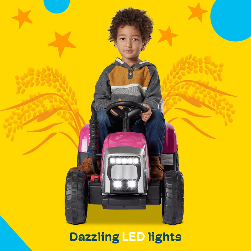 Load image into Gallery viewer, Kidzone 12V Electric Tractor with Trailer Ride-On Toy, Dual Speeds
