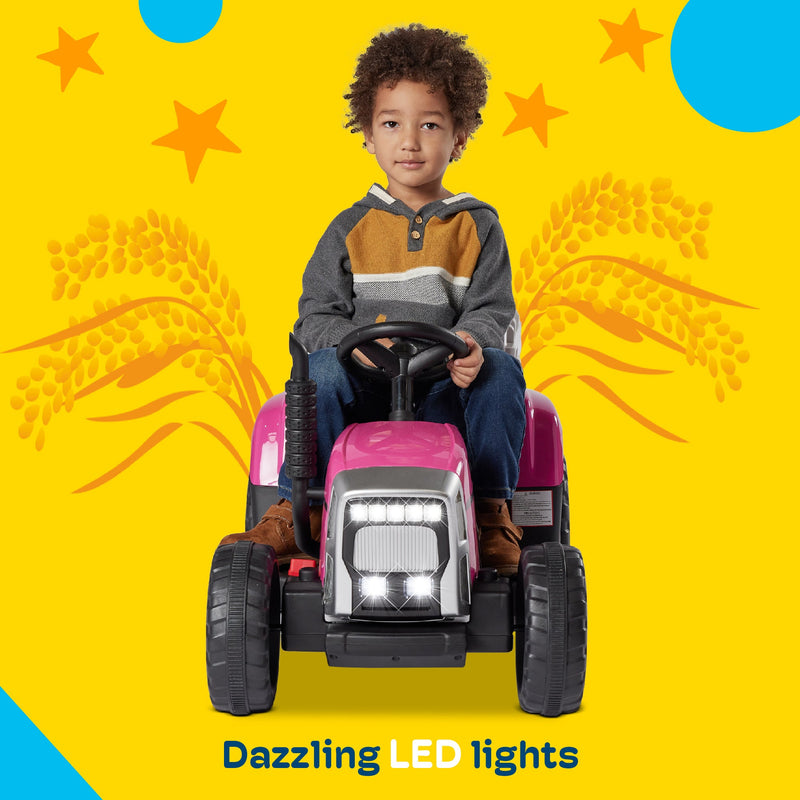 Load image into Gallery viewer, Kidzone 12V Electric Tractor with Trailer Ride-On Toy, Dual Speeds
