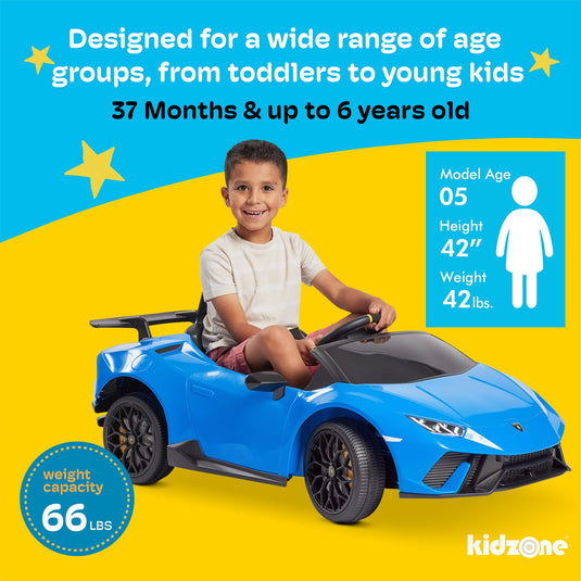 Kidzone Kids 12V Electric Ride-On Car - Choose from 6 Vibrant Colors!