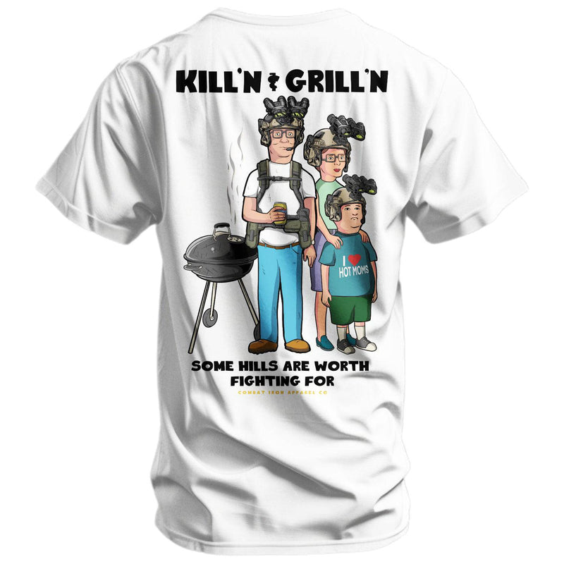Load image into Gallery viewer, Kill&#39;n &amp; Grill&#39;n | Some Hills Are Worth Fighting For Men&#39;s T-Shirt
