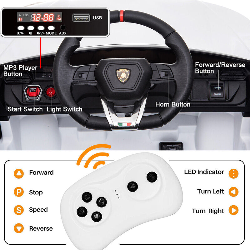 Load image into Gallery viewer, Kimbosmart 12V Licensed Lamborghini Urus Ride On Car with Remote Control and MP3 Player for Kids
