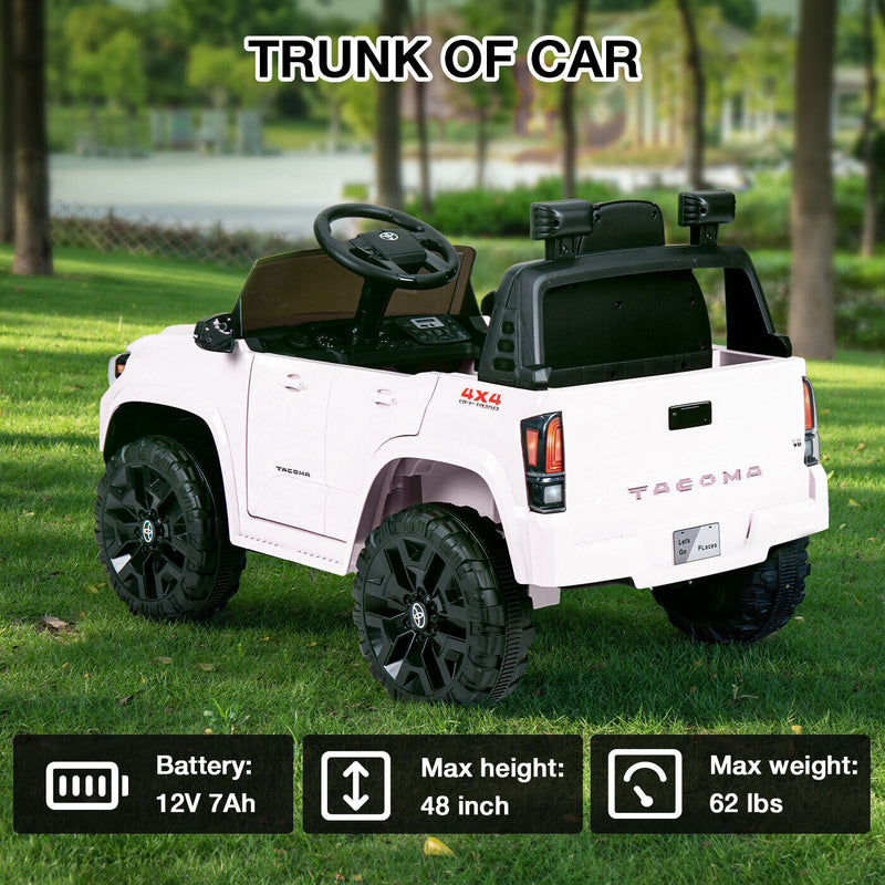 Load image into Gallery viewer, Kimbosmart 12V Licensed Toyota Tacoma Kids Ride-On Car with Charging Reminder Feature
