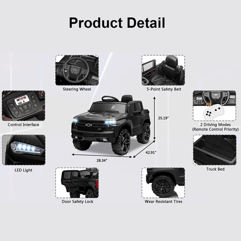 Load image into Gallery viewer, Kimbosmart Chevrolet Silverado 12V Ride On Car with Remote Control for Kids
