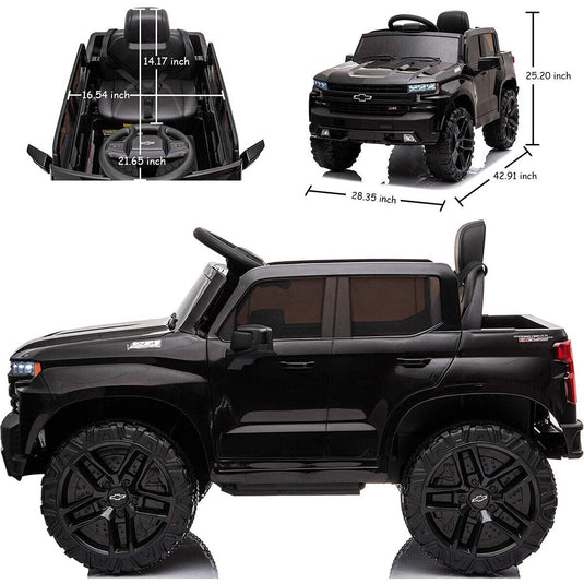 Kimbosmart Chevrolet Silverado Electric Ride-On Car for Kids with Remote Control