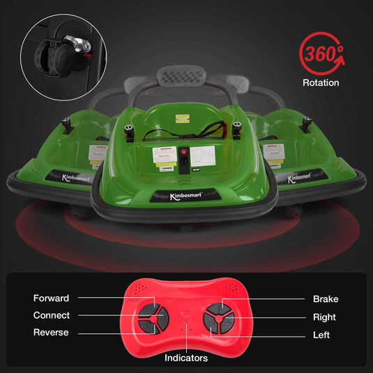 Kimbosmart DIY Electric Bumper Car for Kids with Remote Control - 6V Ride On Toy