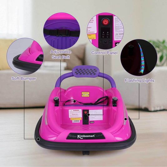 Kimbosmart DIY Sticker Race Car: 12V Electric Ride-On Bumper Car for Kids