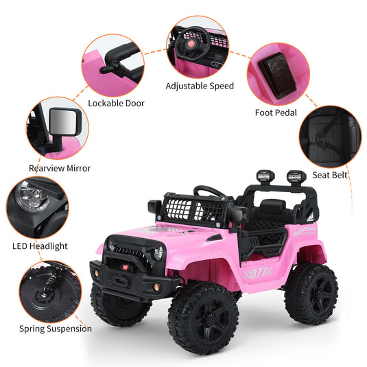 Kimbosmart Kids 12V Ride On Truck with Remote Control - Battery Powered Car for Endless Fun!