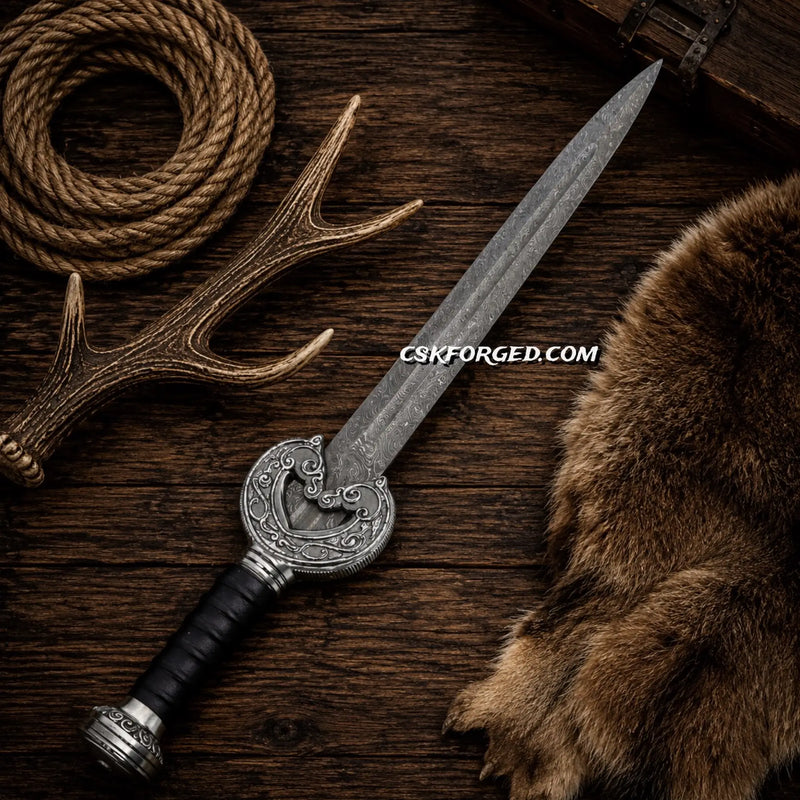 Load image into Gallery viewer, King Theoden Herugrim Sword – Damascus Steel LOTR Movie Replica
