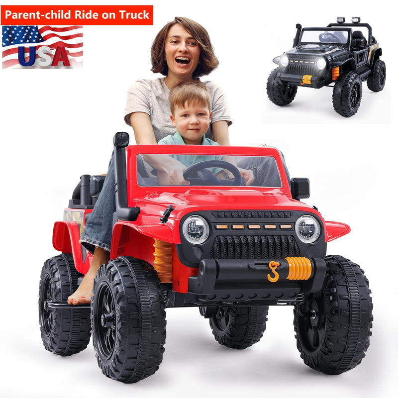 Load image into Gallery viewer, 2-Seater 12V Ride-on Truck for Kids with Remote Control, LED Lights, FM Radio, and Bluetooth
