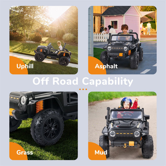 Electric 4 Wheeler Quad Car Toy with Parent Remote Control for Kids - 12V Ride On Truck