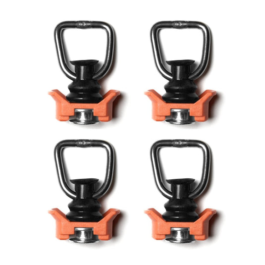 L-Track Tie Down O-Ring Fitting, Orange, 4-Pack