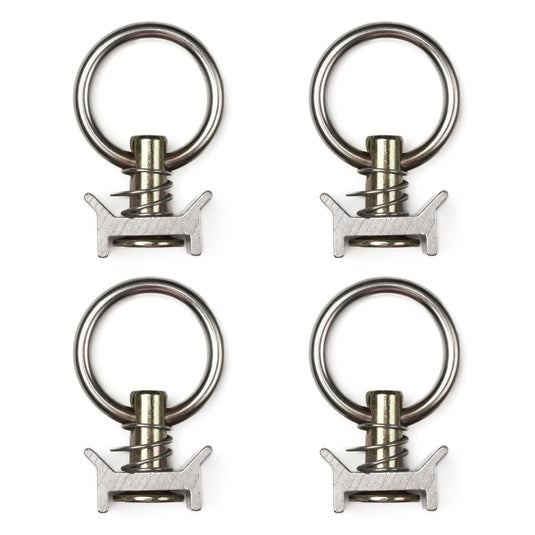 L-Track Tie Down O-Ring Fitting, Silver, 4-Pack
