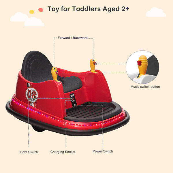 Load image into Gallery viewer, LEADZM 6V 7A.h Red Bumper Car - Electric Ride-On Toy for Kids
