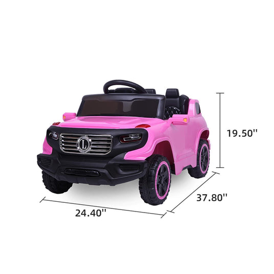Leadzm 6V Electric Ride-On Truck for Kids with Remote Control, LED Lights, and Seat Belt