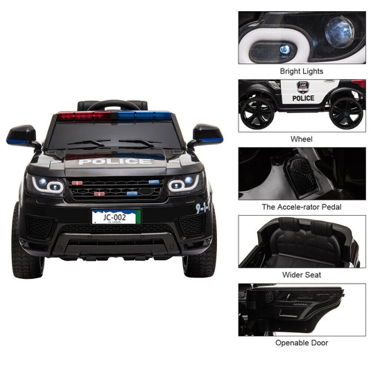 LEADZM JC002 Electric Police Ride-On Car for Kids with 2.4G Remote Control