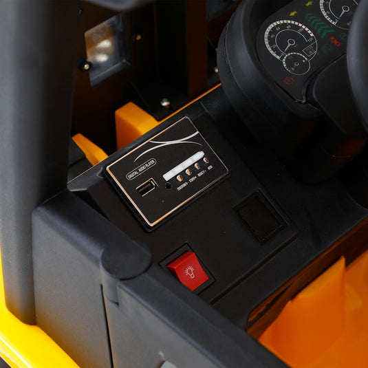 LED-Equipped Electric Forklift Toy with Battery-Powered Lifting Rod