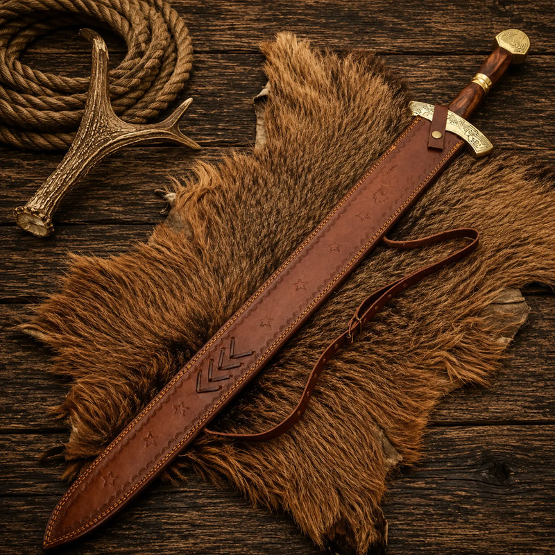 Load image into Gallery viewer, Damascus Viking Sword – Norse Valhalla Reaper Collector Blade
