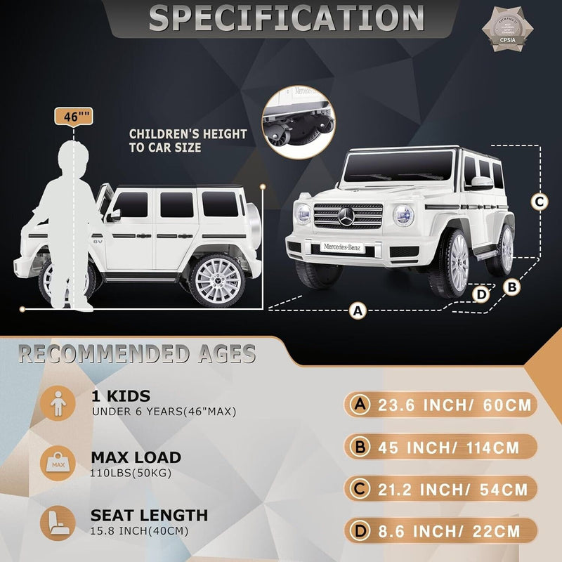 Load image into Gallery viewer, Mercedes-Benz G500 12V Electric Kids 4WD Ride on Car with Remote Control - Officially Licensed
