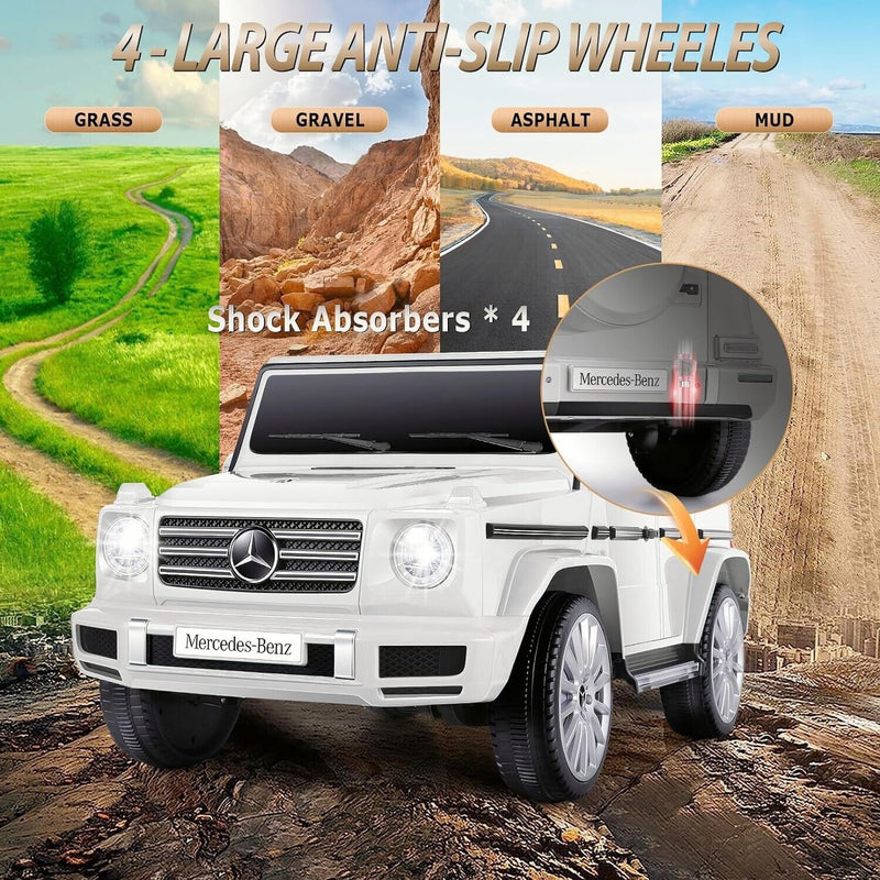 Load image into Gallery viewer, Licensed Mercedes-Benz G500 4WD Battery Powered Ride-On Car for Kids - White

