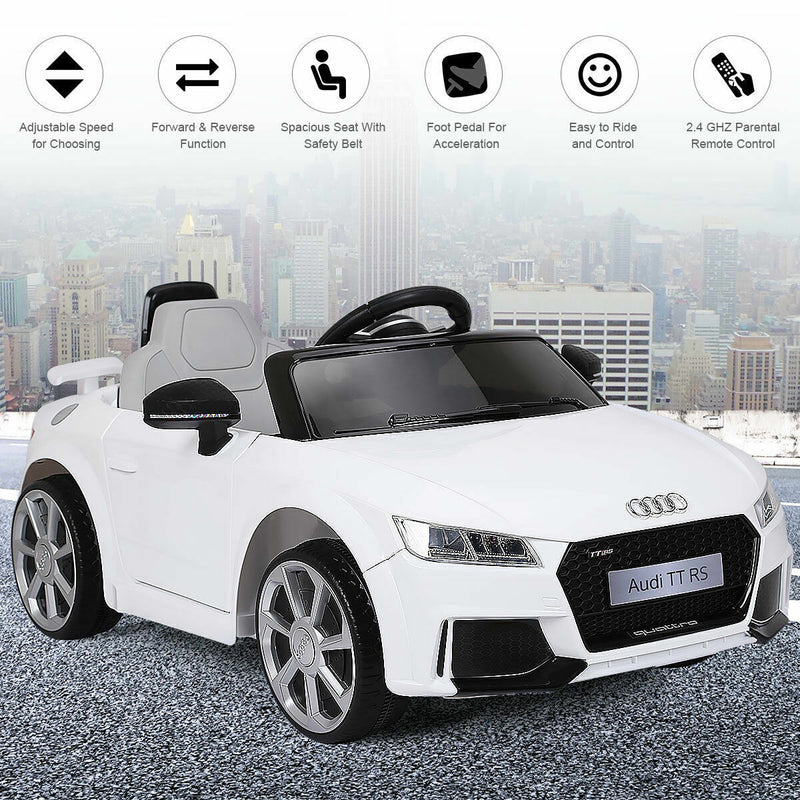 Load image into Gallery viewer, Licensed 12V Audi TT RS Electric Kids Ride On Car with Remote Control and MP3 Player - White
