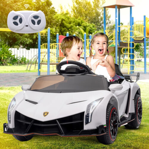 Load image into Gallery viewer, Licensed 12V Lamborghini 2-Seater Electric Ride-On Car for Kids - White
