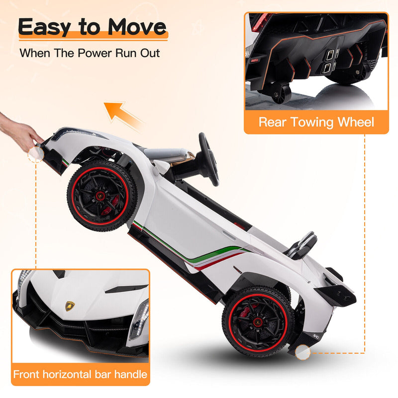 Load image into Gallery viewer, Licensed 12V Lamborghini 2-Seater Electric Ride-On Car for Kids - White
