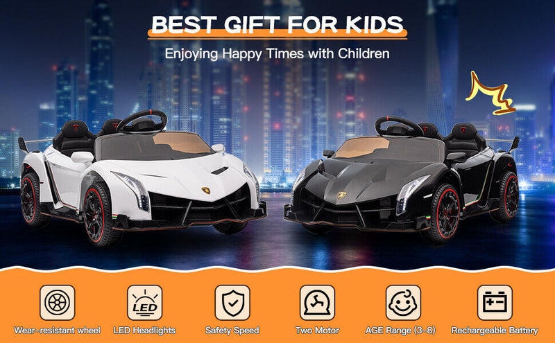 Load image into Gallery viewer, Licensed 12V Lamborghini 2-Seater Kids Ride On Car - Black
