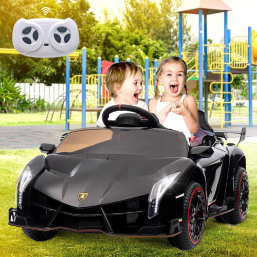 Load image into Gallery viewer, Licensed 12V Lamborghini 2-Seater Kids Ride On Car - Black Electric Toy Vehicle
