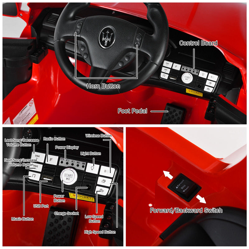 Load image into Gallery viewer, Licensed 12V Maserati GranCabrio Kids Ride On Car with Remote Control and Lights
