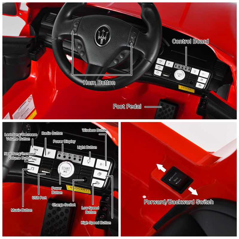 Load image into Gallery viewer, Licensed 12V Maserati GranCabrio Kids Ride On Car with Remote Control and Lights
