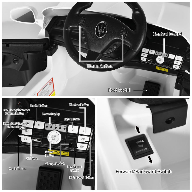 Load image into Gallery viewer, Licensed 12V Maserati GranCabrio Kids Ride On Car with Remote Control and Lights
