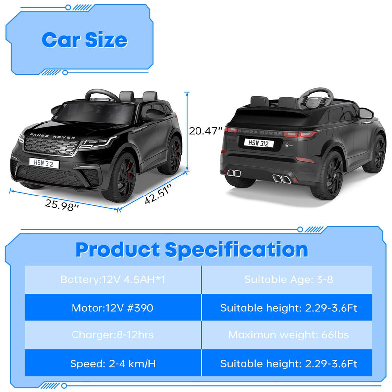 Load image into Gallery viewer, Licensed 12V Rover Electric Ride-On Car for Kids with Remote Control and Music Player
