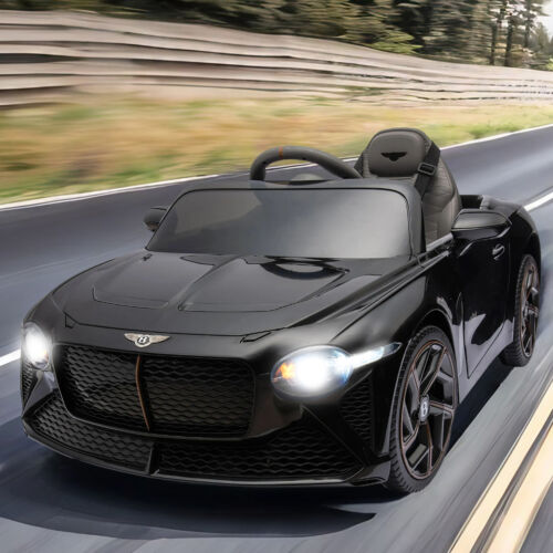Load image into Gallery viewer, Licensed 2.4G Electric 12V 7A Kids Ride On Car with 3 Speeds - Bentley Black
