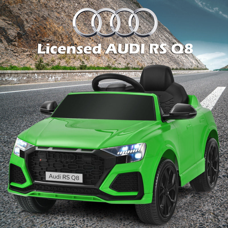 Load image into Gallery viewer, Licensed Audi RS Q8 12V Ride-On Car for Kids with Remote Control, Lights, and Music in Green
